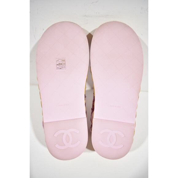 Chanel 22P Pink Purple Tweed Braid CC Logo Mule Slide Flat Teva Dad Sandal 42 - Picture 12 of 12